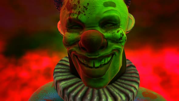 Close up of scary clown