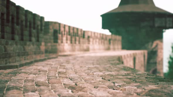 Old Castle Walls at the Sunset