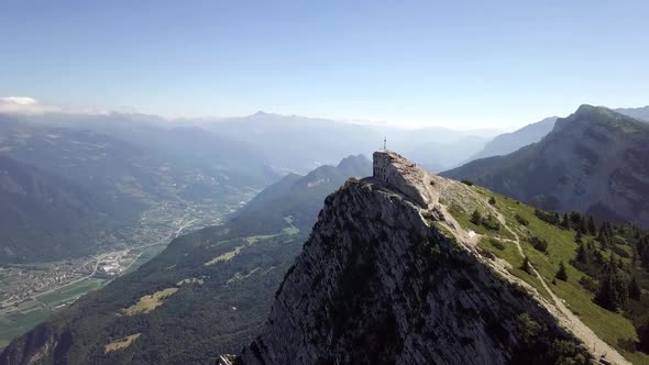 Aerial panoramic view of Cima Vezzena, also called Pizzo di Levico in Trento, Italy