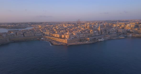 ancient capital city of Valletta Malta with port