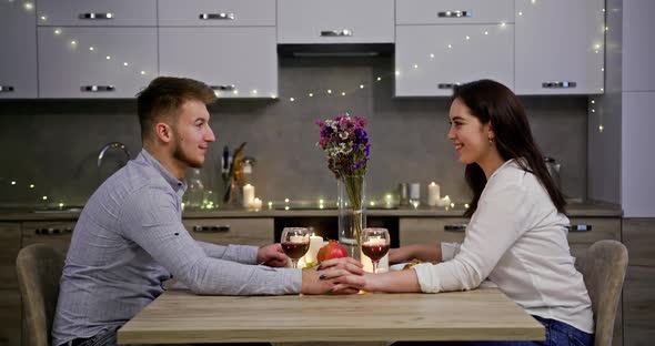 Young Couple Having Romantic Date in Kitchen