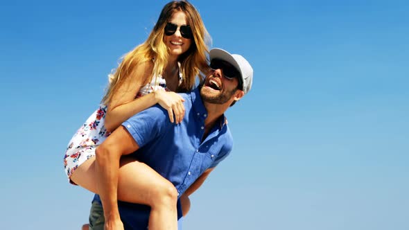 Couple enjoying together at beach