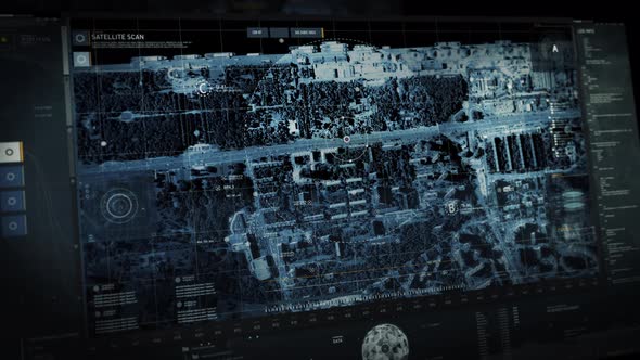 Advanced Analysis Software Detects Aerial Drone Approaching Scanned City Area alt