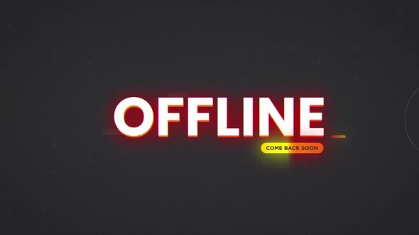 Offline Streaming Overlay Screen - Red Neon