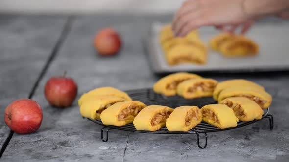 Delicious Homemade Apple Cookies on Cooling Rack