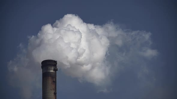 Smoke Comes From the Chimney. Air Pollution. Ecology. Kyiv. Ukraine.