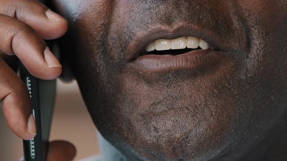 Extreme Close Up Unknown Unrecognizable Male Face African American Adult Senior 60s Man Businessman