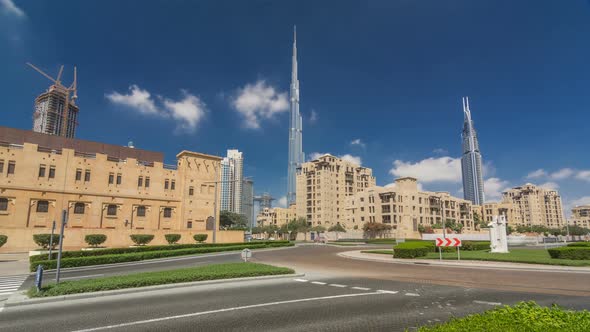 Amazing View of Dubai Skyline Timelapse Hyperlapse