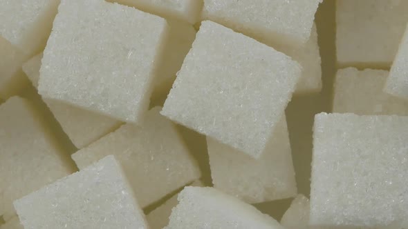 White sugar cubes close up