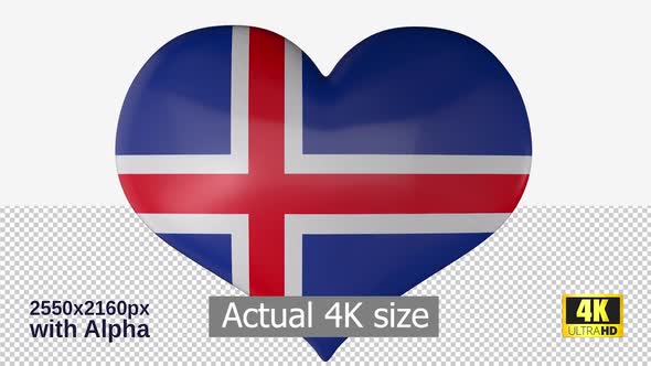 Iceland Flag Heart Spinning