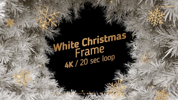 White Christmas Frame 4K
