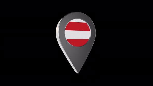 3d Animation Map Navigation Pointer With Flag Of Brno (Czech Republic) With Alpha Channel - 4K
