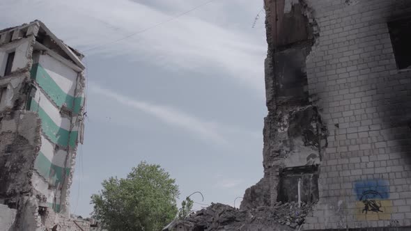 War in Ukraine  Destroyed Building in Borodyanka Bucha District