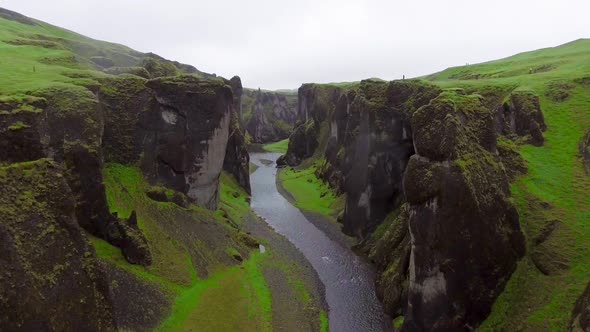 Unique Landscape of Fjadrargljufur in Iceland