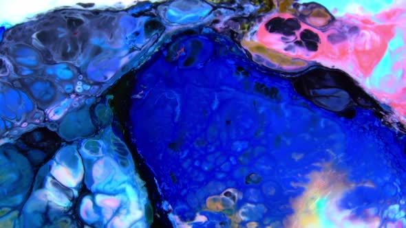 Multicolor Liquid Paint Surface 