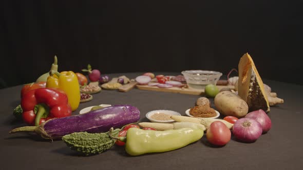 Different Vegetables Are Prepared For Cooking.