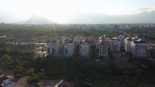 Aerial View of Beautiful Urban Landscape on a Summer Sunny Day