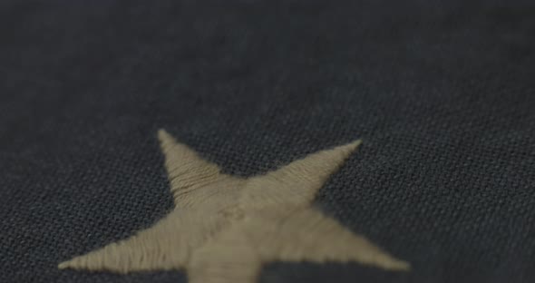 Detail of American flag with 13 stars of the revolution