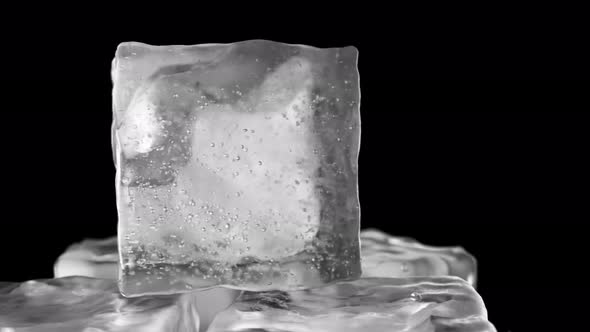 Ice Cubes on a Black Isolated Background