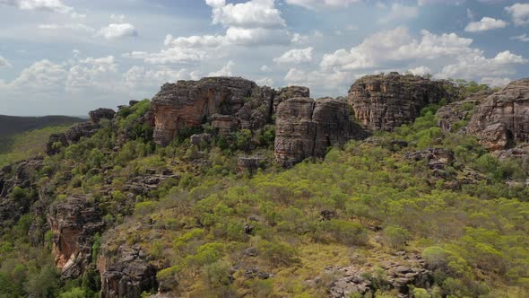 Rock Formations near Ubirr, Kakadu National Park, Northern Territory, Australia 4K Aerial Drone