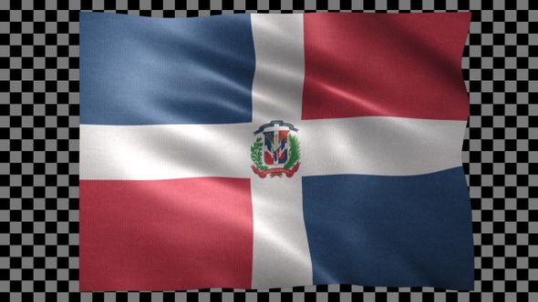Dominican Republic waving flag looped