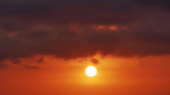 Big Sun with Clouds Sunrise Timelapse