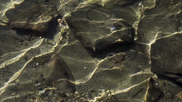 Patterns in water of Chandratal Lake, himachal Pradesh. water ripples during bright sunny day.