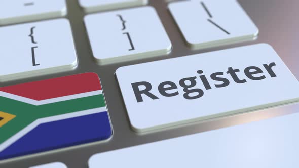 Register Text and Flag of South Africa on the Keyboard