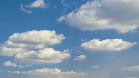 Time Lapse Footage of Fast Moving White Clouds on Blue Clear Sky