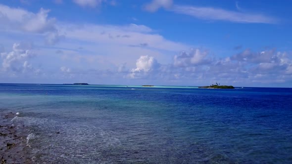 Drone aerial nature of seashore beach by water and sand background