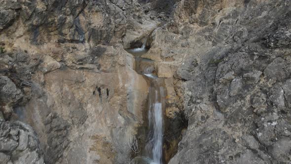 Waterfall Flowing Between Stones