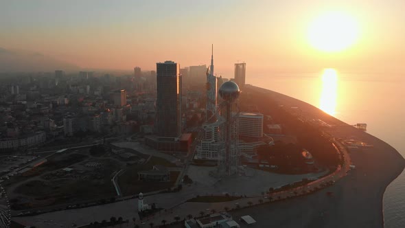 Revealing Aerial View Of Stunning Batumi City Panorama