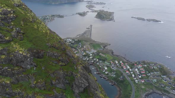 Aerial view of coastal town