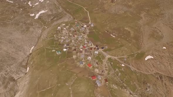 Aerial Shot Of Mountain Village