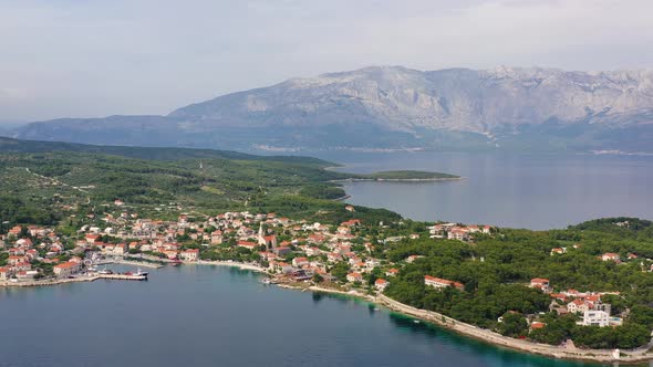 Croatia, Aerial view at the town, Vacation and adventure, Town and sea