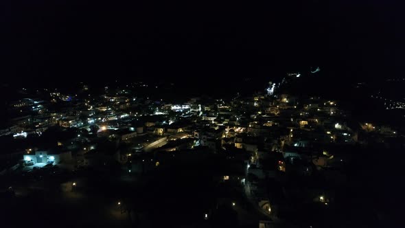Chora village on Ios island night and sky view