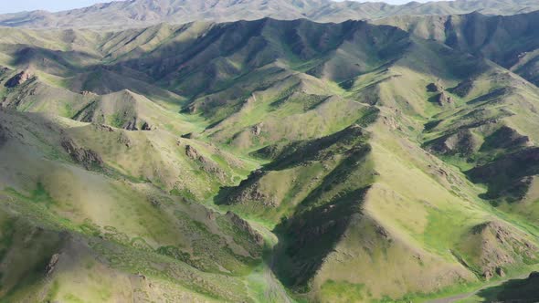 Aerial View of Mountains in Yol Valley Mongolia