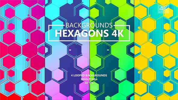 Hexagons Geometric Gradient Backgrounds