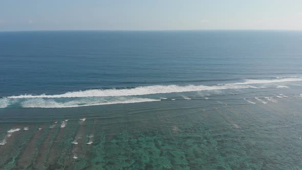 Aerial View of the Beautiful Ocean Floor with Reefs