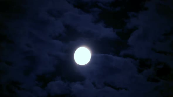 Full Moon in Clouds