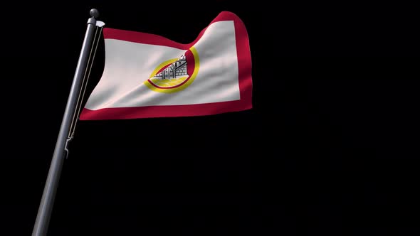 Flag Of Bergen City /Norway/ With Alpha Channel 4K