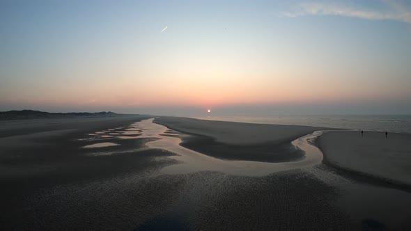 Beautiful Sunset in the natural park of Langeoog Island