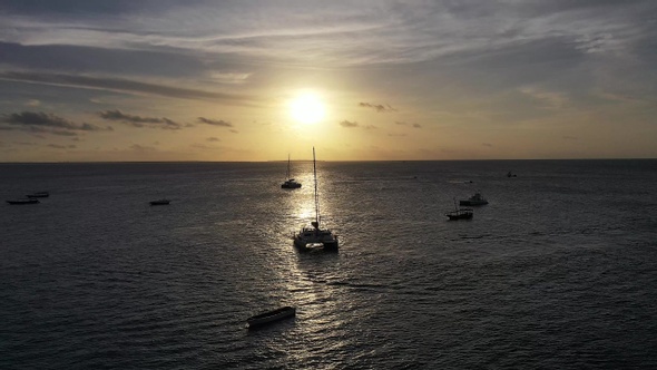 Traditional fishing boats in the Indian Ocean.