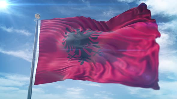 4K 3D Albania Flag