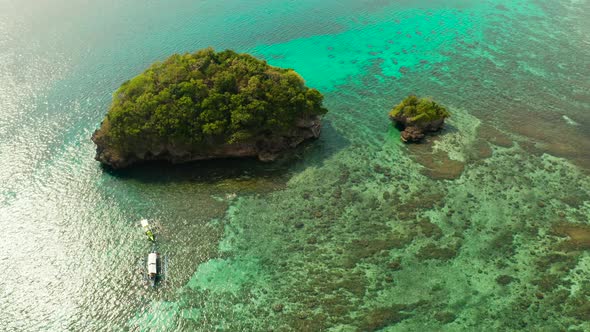 Seascape Island in the Lagoon Boracay Philippines