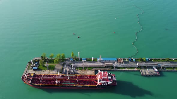 Oil Tanker In The Terminal Port