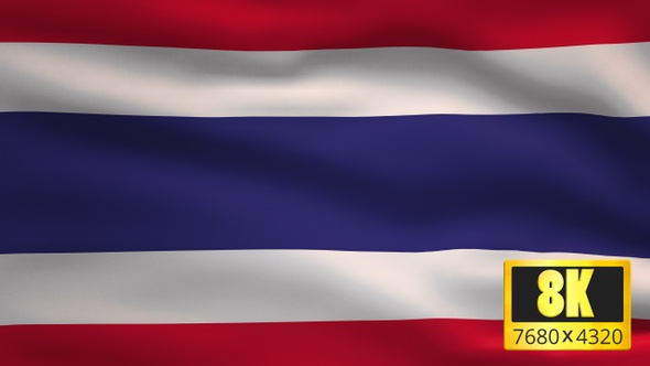 8K Thailand Windy Flag Background