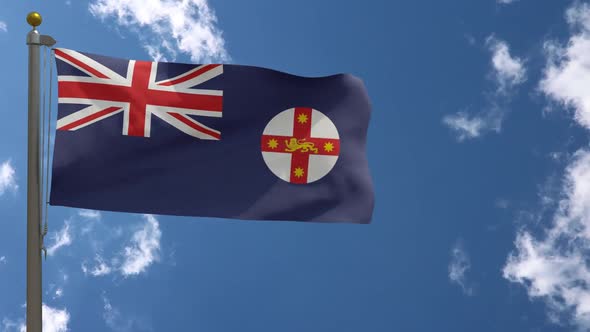 New South Wales Flag (Australia) On Flagpole