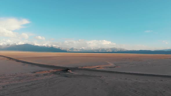 Aerial View of Karakul Lake Tajikistan