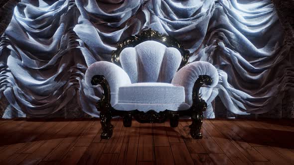 Luxurious Theater Curtain Stage with Chair alt